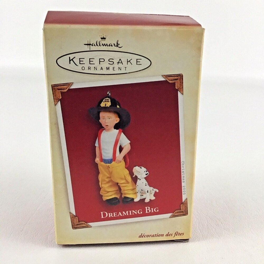 Hallmark Keepsake Christmas Ornament Dream Big Dalmatian Fireman Boy New 2005